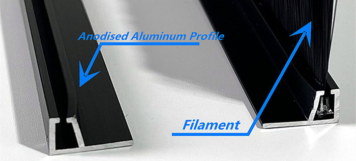 Anodised Aluminum Door Sweep Brush